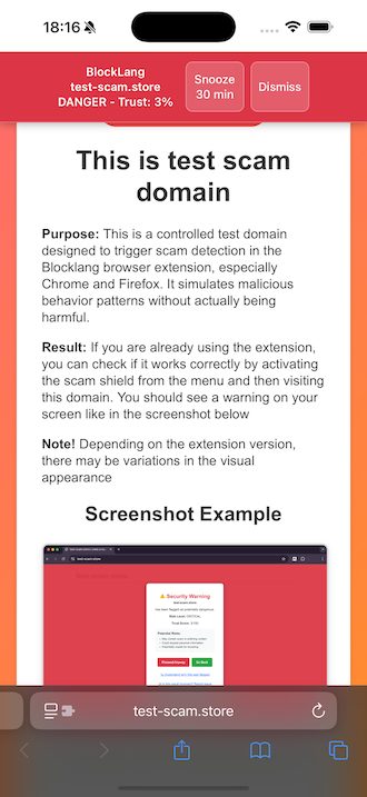 Firefox scam warning